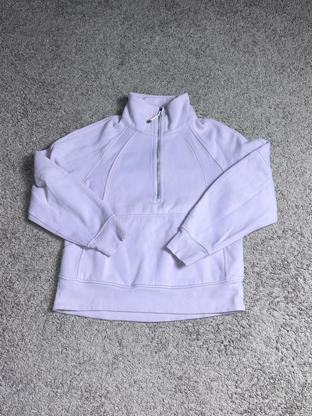 Lululemon lilac scuba oversized funnel-neck half zip long version size XS/S